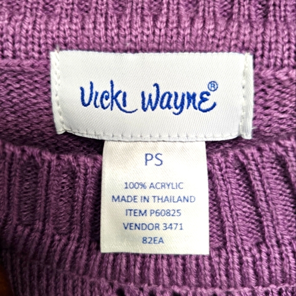 Vintage Vicki Wayne sweater PS - Picture 3 of 3